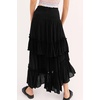 image:imageRVivimos Long Skirts for Women Summer Boho Smocked Strapless Dress Elastic High Waisted Layered Ruffle Hem Beach Midi SkirtBlack
