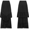 image:imageRVivimos Long Skirts for Women Summer Boho Smocked Strapless Dress Elastic High Waisted Layered Ruffle Hem Beach Midi SkirtBlack