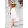 image:imageRVivimos Long Skirts for Women Summer Boho Smocked Strapless Dress Elastic High Waisted Layered Ruffle Hem Beach Midi SkirtWhite