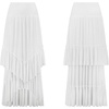 image:imageRVivimos Long Skirts for Women Summer Boho Smocked Strapless Dress Elastic High Waisted Layered Ruffle Hem Beach Midi SkirtWhite
