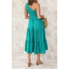 image:imageRVivimos One Shoulder Dresses for Women Summer Sleeveless Smocked Boho Casual Ruffle Tiered ALine Flowy Midi DressGreen