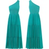 image:imageRVivimos One Shoulder Dresses for Women Summer Sleeveless Smocked Boho Casual Ruffle Tiered ALine Flowy Midi DressGreen