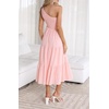 image:imageRVivimos One Shoulder Dresses for Women Summer Sleeveless Smocked Boho Casual Ruffle Tiered ALine Flowy Midi DressPink
