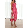 image:imageRVivimos One Shoulder Dresses for Women Summer Sleeveless Smocked Boho Casual Ruffle Tiered ALine Flowy Midi DressRedfloral