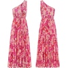 image:imageRVivimos One Shoulder Dresses for Women Summer Sleeveless Smocked Boho Casual Ruffle Tiered ALine Flowy Midi DressRedfloral