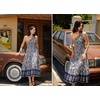 image:imageRVivimos One Shoulder Dresses for Women Summer Sleeveless Smocked Boho Casual Ruffle Tiered ALine Flowy Midi DressSmokeblackfloral