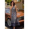 image:imageRVivimos One Shoulder Dresses for Women Summer Sleeveless Smocked Boho Casual Ruffle Tiered ALine Flowy Midi DressSmokeblackfloral