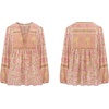 image:imageRVivimos Summer Boho Tops for Women 2026 Long Sleeve V Neck Floral Print Casual Loose Tunic Blouses ShirtsApricot