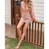 image:imageRVivimos Summer Boho Tops for Women 2026 Long Sleeve V Neck Floral Print Casual Loose Tunic Blouses ShirtsApricot