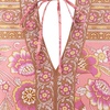 image:imageRVivimos Summer Boho Tops for Women 2026 Long Sleeve V Neck Floral Print Casual Loose Tunic Blouses ShirtsCoral Pink