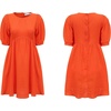 image:imageRVivimos Summer Dress for Women Cotton Puff Sleeves Boho Casual Loose Babydoll Mini Dress with PocketsOrange