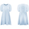 image:imageRVivimos Summer Dress for Women Cotton Puff Sleeves Boho Casual Loose Babydoll Mini Dress with PocketsSkyblue
