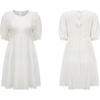 image:imageRVivimos Summer Dress for Women Cotton Puff Sleeves Boho Casual Loose Babydoll Mini Dress with PocketsWhite