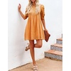 image:imageRVivimos Summer Dress for Women Cotton Puff Sleeves Boho Casual Loose Babydoll Mini Dress with PocketsYellow