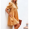 image:imageRVivimos Summer Dress for Women Cotton Puff Sleeves Boho Casual Loose Babydoll Mini Dress with PocketsYellow