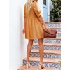 image:imageRVivimos Summer Dress for Women Cotton Puff Sleeves Boho Casual Loose Babydoll Mini Dress with PocketsYellow