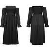 image:imageRVivimos Summer Dress for Women Long Sleeve Casual Plaid Print Smocked Off Shoulder ALine Midi DressBlack2