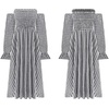 image:imageRVivimos Summer Dress for Women Long Sleeve Casual Plaid Print Smocked Off Shoulder ALine Midi DressBlackplaid2