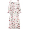 image:imageRVivimos Summer Dress for Women Long Sleeve Casual Plaid Print Smocked Off Shoulder ALine Midi DressWhitefloral