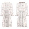 image:imageRVivimos Summer Dress for Women Long Sleeve Casual Plaid Print Smocked Off Shoulder ALine Midi DressWhiteredfloral