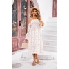 image:imageRVivimos Summer Dress for Women Long Sleeve Casual Plaid Print Smocked Off Shoulder ALine Midi DressWhiteredfloral