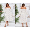image:imageRVivimos Summer Dress for Women Long Sleeve Casual Plaid Print Smocked Off Shoulder ALine Midi DressWhiteyellowfloral