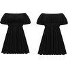 image:imageRVivimos Summer Dress for Women Short Puff Sleeve Boho Off the Shoulder Casual Smocked Swing Mini DressBlack