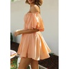 image:imageRVivimos Summer Dress for Women Short Puff Sleeve Boho Off the Shoulder Casual Smocked Swing Mini DressOrange