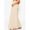 image:imageRVivimos Womens Cotton Palazzo Pants Casual Elastic High Waisted Loose Flowy Wide Leg Long Trousers Pants with PocketsBeige