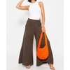 image:imageRVivimos Womens Cotton Palazzo Pants Casual Elastic High Waisted Loose Flowy Wide Leg Long Trousers Pants with PocketsDarkbrown