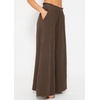 image:imageRVivimos Womens Cotton Palazzo Pants Casual Elastic High Waisted Loose Flowy Wide Leg Long Trousers Pants with PocketsDarkbrown