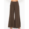 image:imageRVivimos Womens Cotton Palazzo Pants Casual Elastic High Waisted Loose Flowy Wide Leg Long Trousers Pants with PocketsDarkbrown