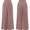 image:imageRVivimos Womens Cotton Palazzo Pants Casual Elastic High Waisted Loose Flowy Wide Leg Long Trousers Pants with PocketsMauve
