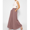 image:imageRVivimos Womens Cotton Palazzo Pants Casual Elastic High Waisted Loose Flowy Wide Leg Long Trousers Pants with PocketsMauve