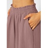 image:imageRVivimos Womens Cotton Palazzo Pants Casual Elastic High Waisted Loose Flowy Wide Leg Long Trousers Pants with PocketsMauve