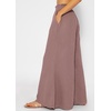 image:imageRVivimos Womens Cotton Palazzo Pants Casual Elastic High Waisted Loose Flowy Wide Leg Long Trousers Pants with PocketsMauve