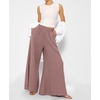 image:imageRVivimos Womens Cotton Palazzo Pants Casual Elastic High Waisted Loose Flowy Wide Leg Long Trousers Pants with PocketsMauve