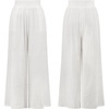 image:imageRVivimos Womens Cotton Palazzo Pants Casual Elastic High Waisted Loose Flowy Wide Leg Long Trousers Pants with PocketsWhite