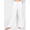 image:imageRVivimos Womens Cotton Palazzo Pants Casual Elastic High Waisted Loose Flowy Wide Leg Long Trousers Pants with PocketsWhite
