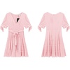image:imageRVivimos Womens Cotton Summer Short Sleeves V Neck Tie Waist Casual Layered Ruffles Mini Swing DressesPinkshortsleeve
