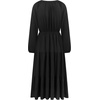 image:imageRVivimos Womens Fall Casual Gauze Cotton Dresses V Neck Long Sleeve Ruffle Tiered Flowy Midi Dress with PocketsBlack