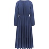 image:imageRVivimos Womens Fall Casual Gauze Cotton Dresses V Neck Long Sleeve Ruffle Tiered Flowy Midi Dress with PocketsNavyblue