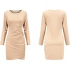 image:imageRVivimos Womens Fall Cotton Long Sleeve Casual Ruched Dress Bodycon TShirt Mini DressBrown