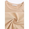 image:imageRVivimos Womens Fall Cotton Long Sleeve Casual Ruched Dress Bodycon TShirt Mini DressBrown
