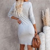 image:imageRVivimos Womens Fall Cotton Long Sleeve Casual Ruched Dress Bodycon TShirt Mini DressGrey