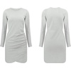 image:imageRVivimos Womens Fall Cotton Long Sleeve Casual Ruched Dress Bodycon TShirt Mini DressGrey