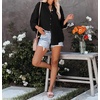 image:imageRVivimos Womens Fall Cotton Long Sleeve Oversized Loose Casual Button Down Shirts Blouses with PocketBlack