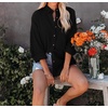 image:imageRVivimos Womens Fall Cotton Long Sleeve Oversized Loose Casual Button Down Shirts Blouses with PocketBlack