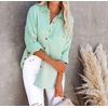 image:imageRVivimos Womens Fall Cotton Long Sleeve Oversized Loose Casual Button Down Shirts Blouses with PocketLightgreen
