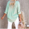 image:imageRVivimos Womens Fall Cotton Long Sleeve Oversized Loose Casual Button Down Shirts Blouses with PocketLightgreen
